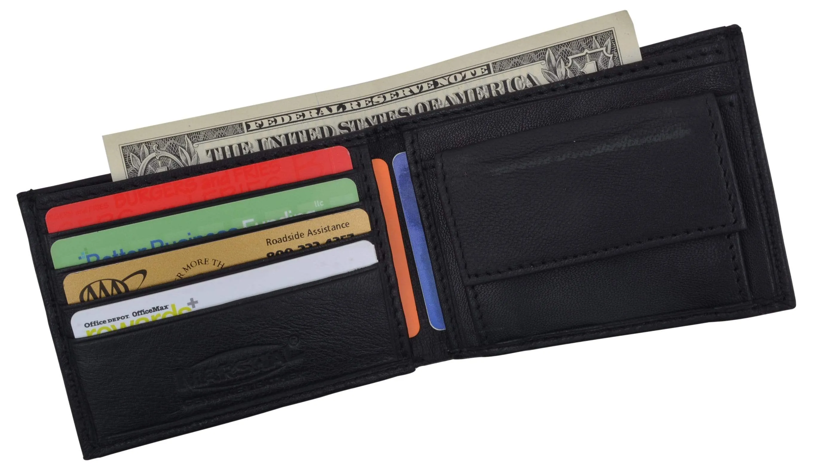 Boys Slim Compact Card and Coin Pocket Bifold Leather Wallet