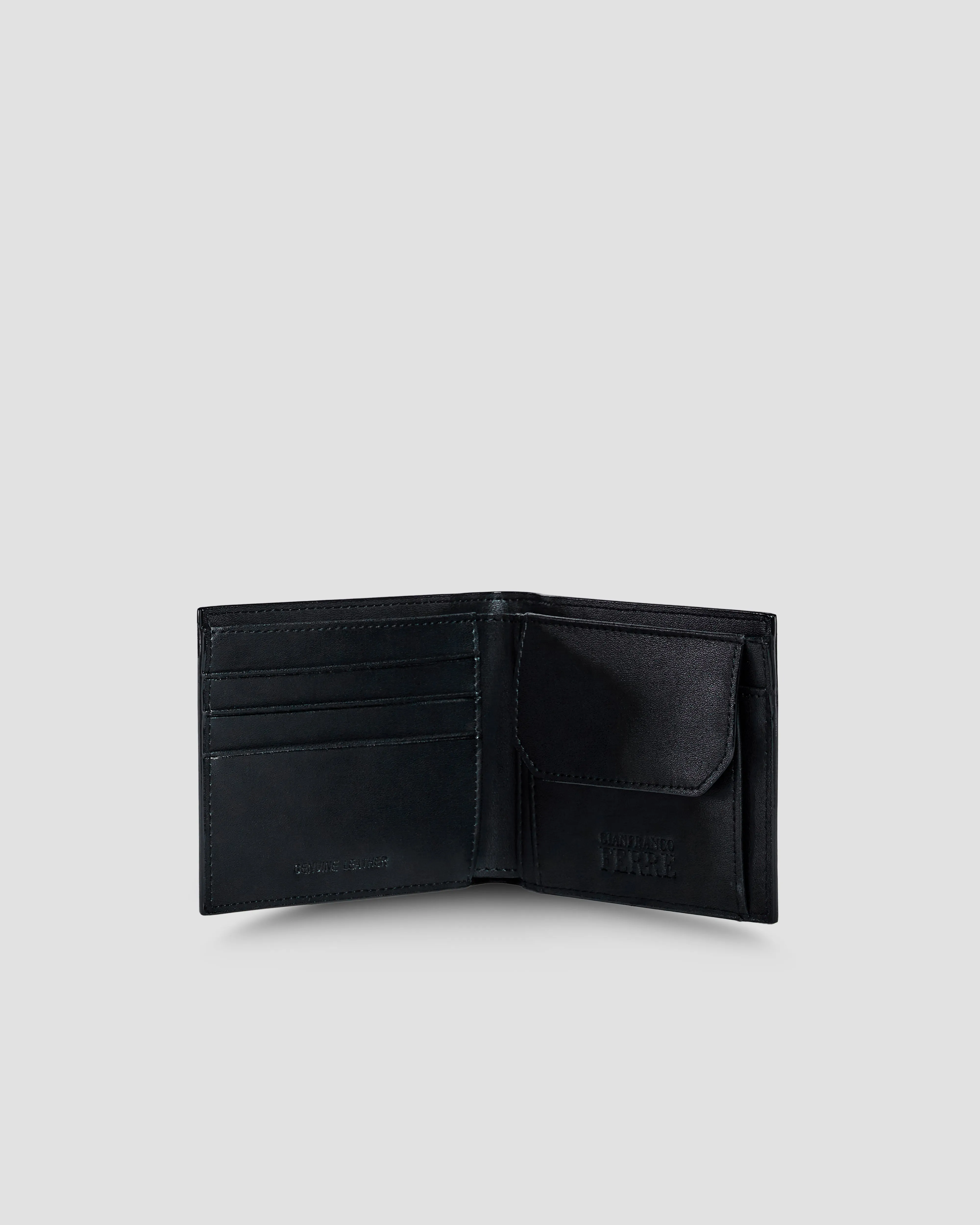Brand Lettering Embellished Bifold Wallet - Three Slots