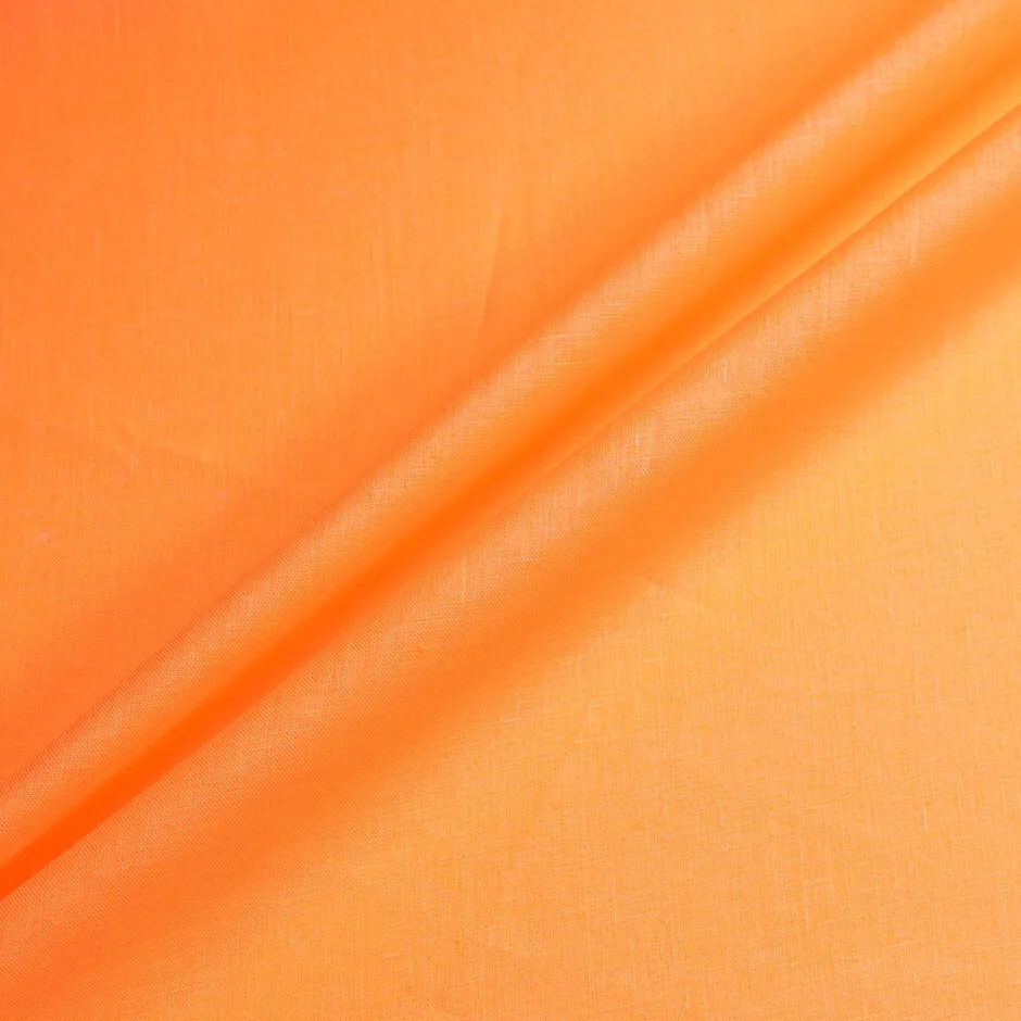 Bright Orange Plain Pure Linen
