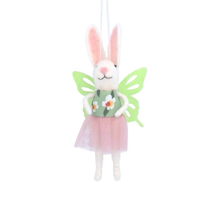 Bunny with Butterfly Wings Felt Ornament
