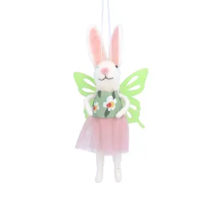Bunny with Butterfly Wings Felt Ornament
