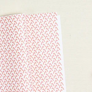 Candy Cane Printed Felt, White