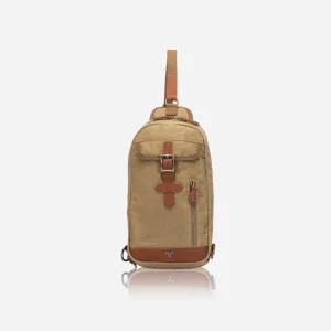 Canvas Crossbody Chest Bag, Khaki