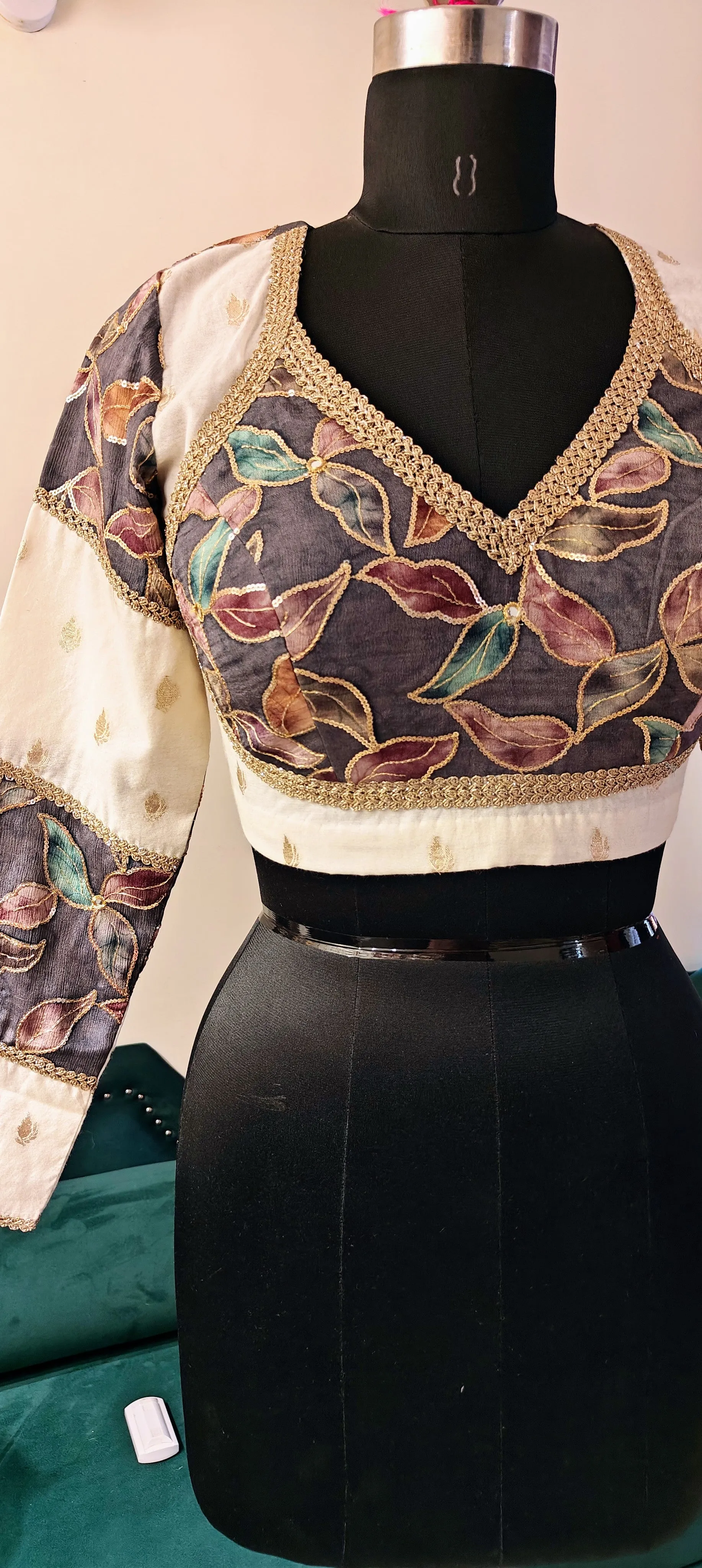 Chanderi Silk with Georgette Full Sleeves Blouse