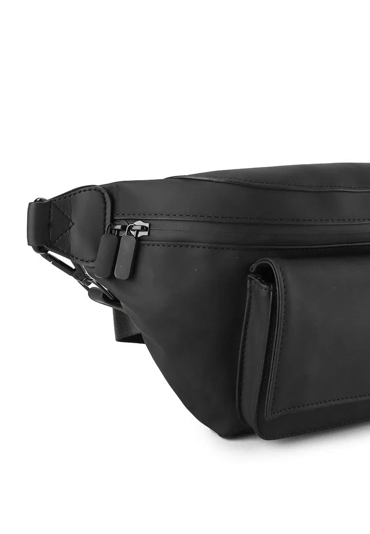 Coated Dry League Flap Waistpack - Black