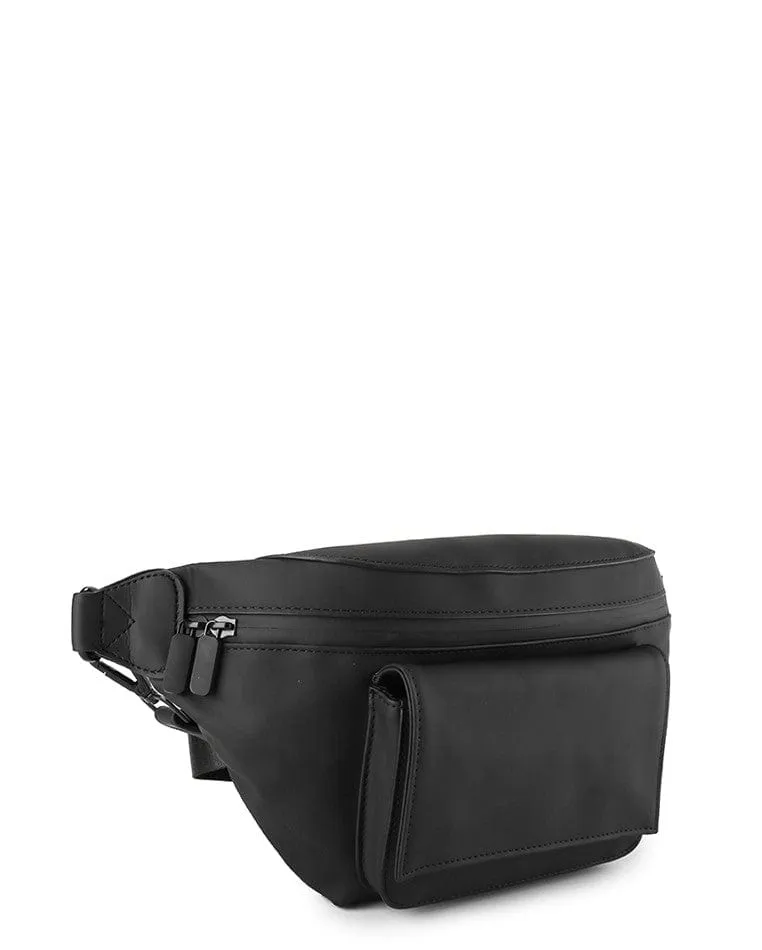 Coated Dry League Flap Waistpack - Black