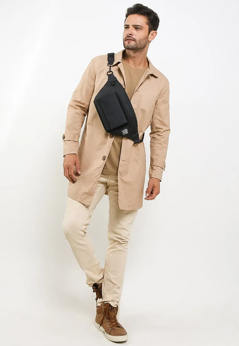 Coated Dry League Flap Waistpack - Black