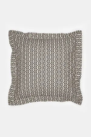 Cotton Euro Sham in 1965 Natural/Black/Navy