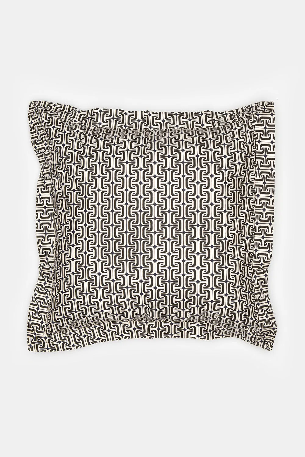 Cotton Euro Sham in 1965 Natural/Black/Navy
