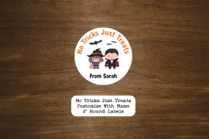 Custom No Tricks Just Treats Circle Stickers