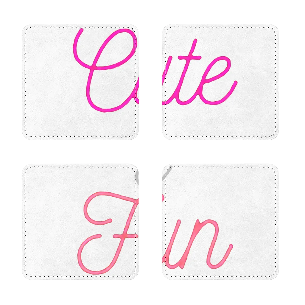 Cute and Fun Sublimation Coasters Pack of Four
