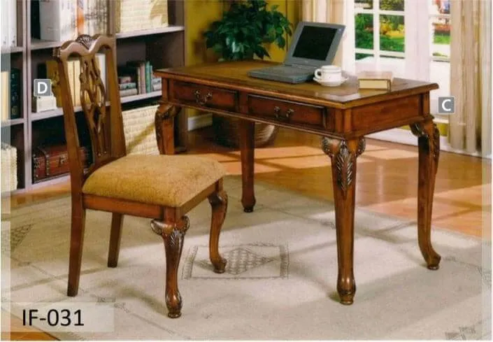 Desk & Chair Set With 2 Functional Drawers