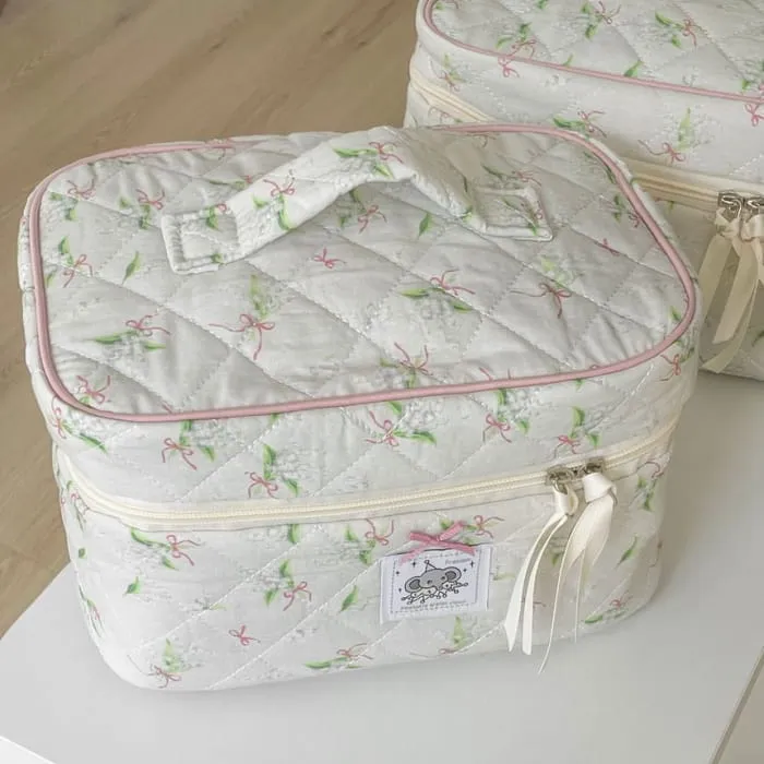 Elephant Applique Fabric Clutch / Makeup Bag / Pencil Case (Various Designs)