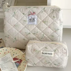 Elephant Applique Fabric Clutch / Makeup Bag / Pencil Case (Various Designs)