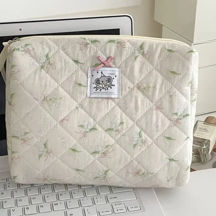 Elephant Applique Fabric Clutch / Makeup Bag / Pencil Case (Various Designs)