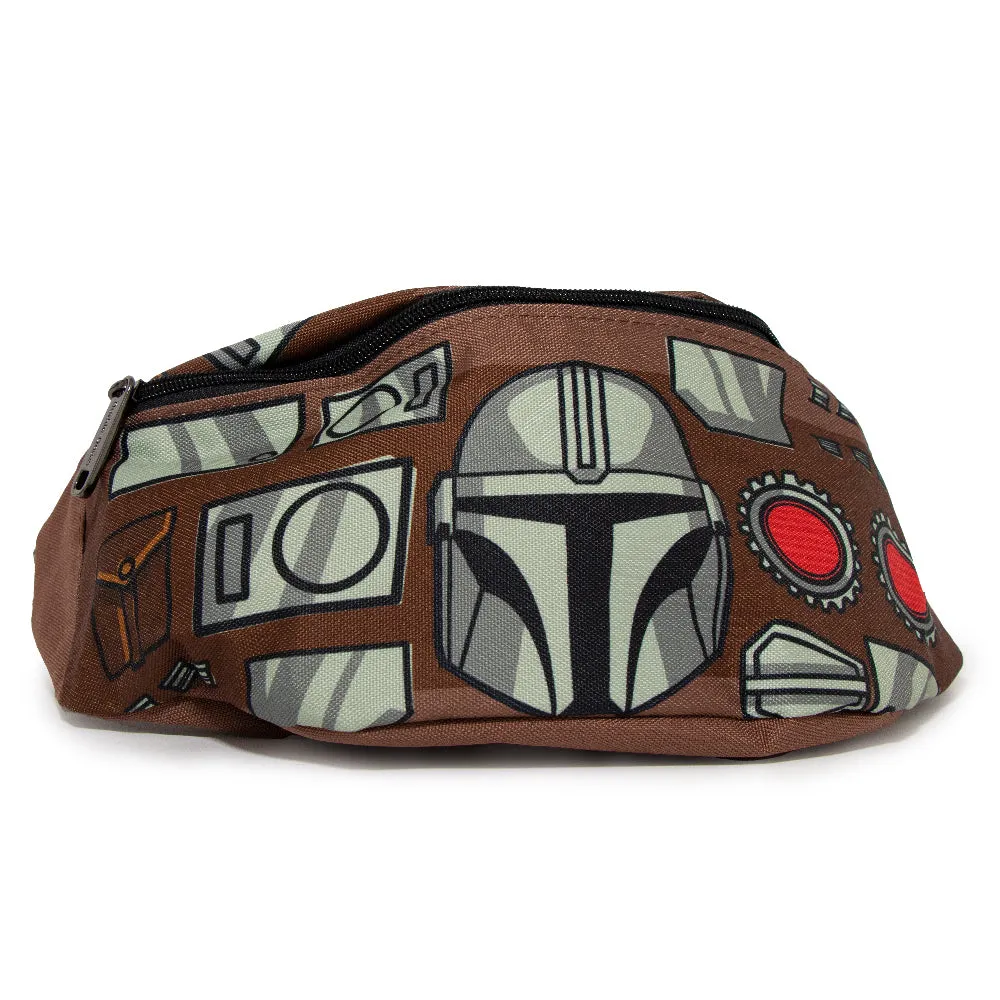 Fanny Pack - Star Wars The Mandalorian Beskar Armor Bounding Brown Grays Reds