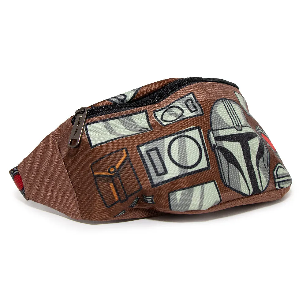 Fanny Pack - Star Wars The Mandalorian Beskar Armor Bounding Brown Grays Reds