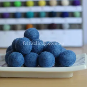 Felt Ball Blue Ocean 1 CM,  2 CM, 2.5 CM, 3 CM, 4 CM Colour 44