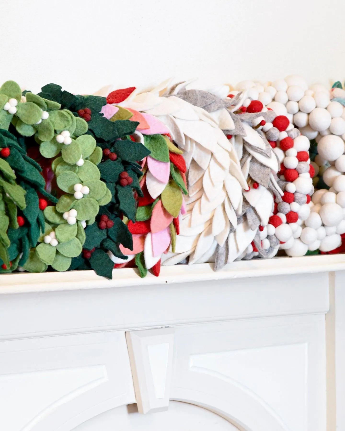 Felt Ball Christmas Pudding Wreath