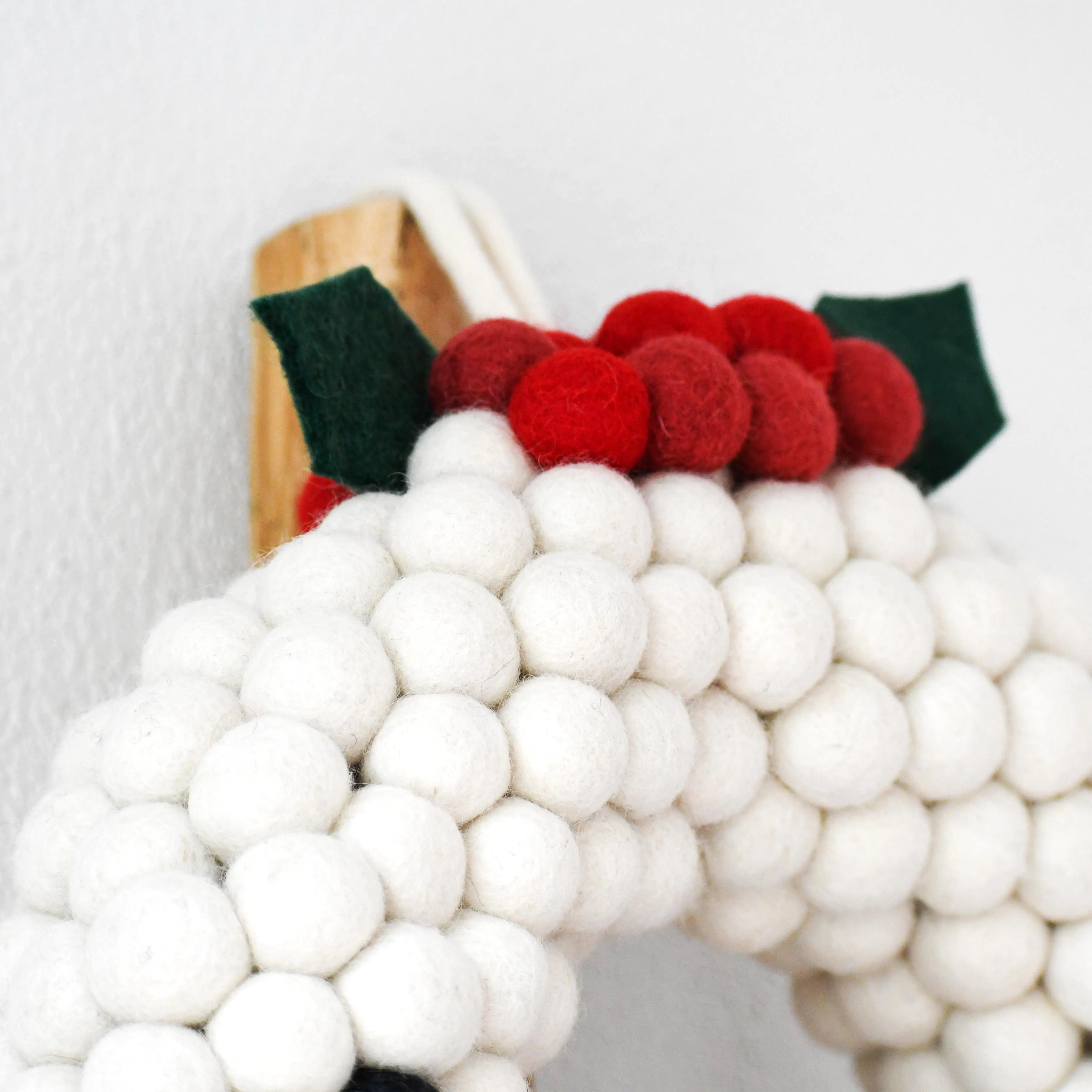 Felt Ball Christmas Pudding Wreath
