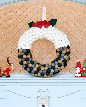 Felt Ball Christmas Pudding Wreath