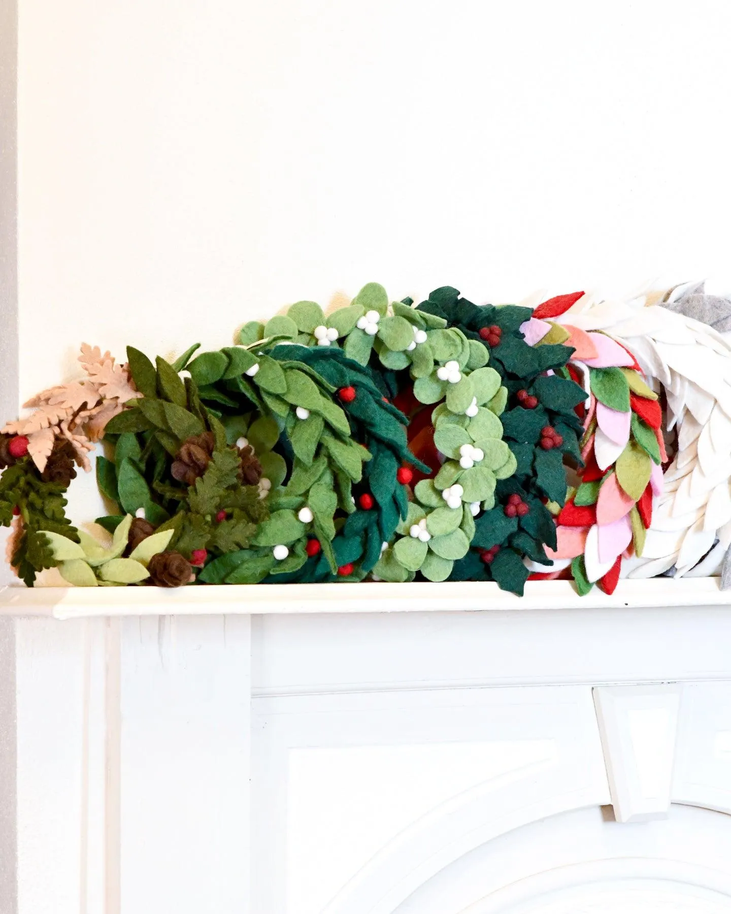 Felt Ball Christmas Pudding Wreath