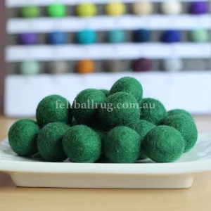 Felt Ball Forest Green 1 CM,  2 CM, 2.5 CM, 3 CM, 4 CM Colour 20