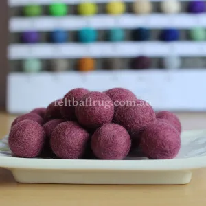 Felt Ball Maroon 1 CM,  2 CM, 2.5 CM, 3 CM, 4 CM Colour 12