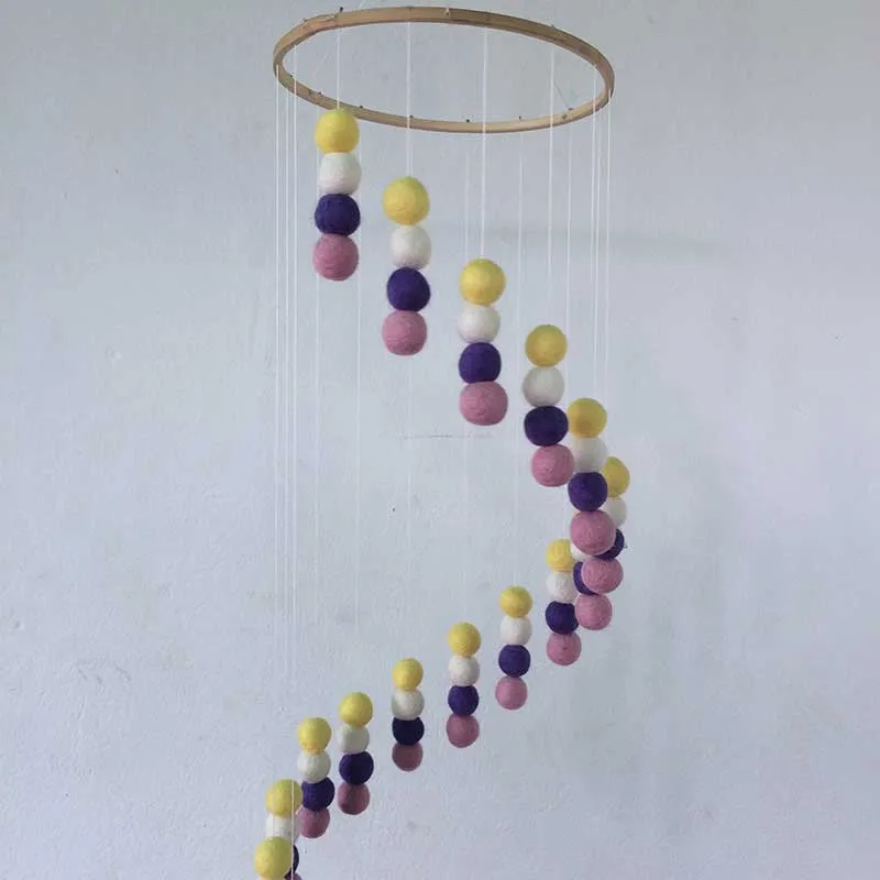Felt Ball Mobile Spiral Orbit