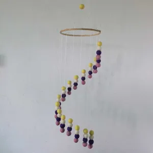 Felt Ball Mobile Spiral Orbit