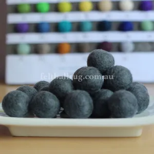 Felt Ball Storm Grey 1 CM,  2 CM, 2.5 CM, 3 CM, 4 CM Colour 18