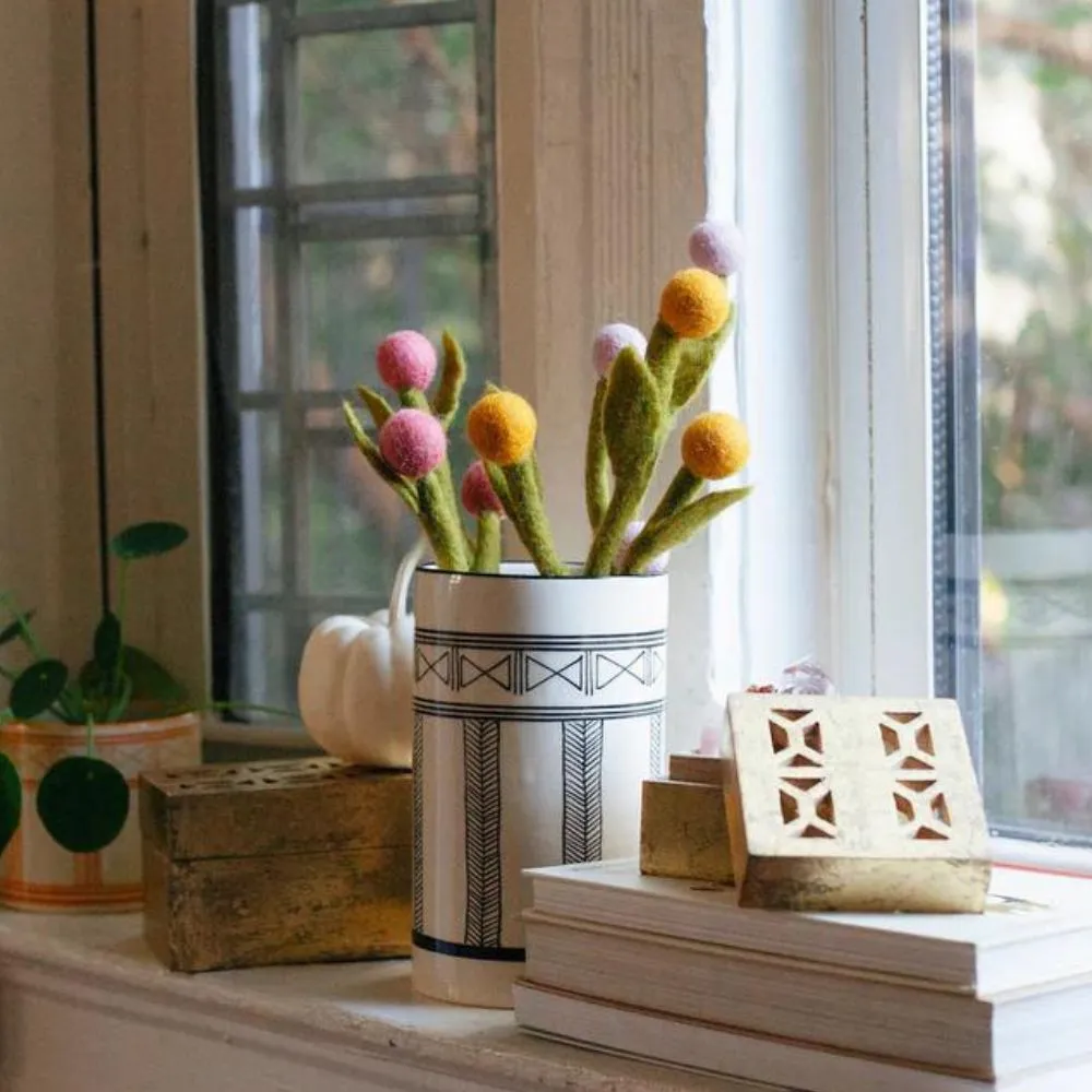 Felt Billy Buttons Stem - Pick Your Favorite