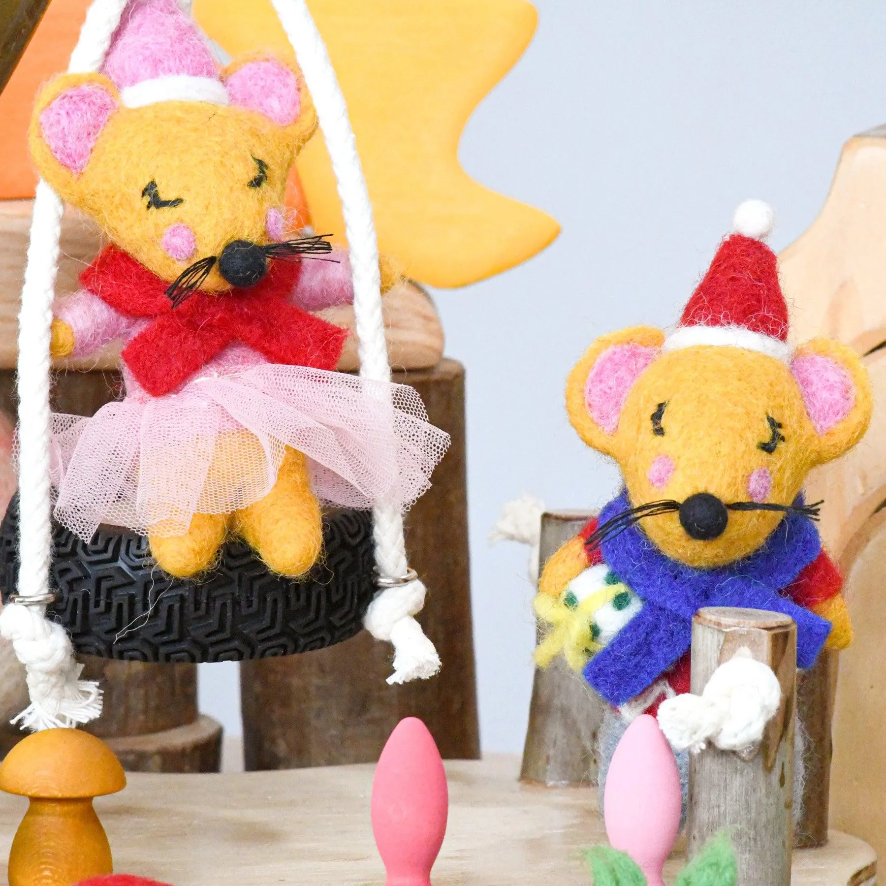 Felt Boy Christmas Mouse Ornament