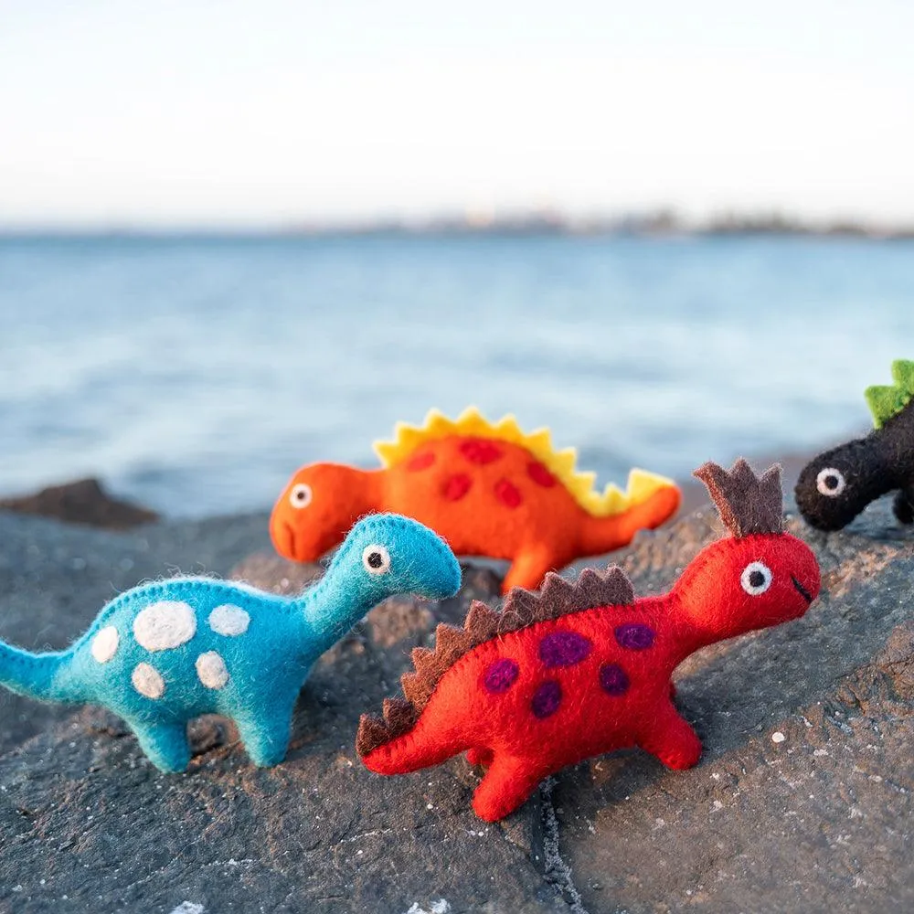 Felt Dinosaur Toy - Green Spikes
