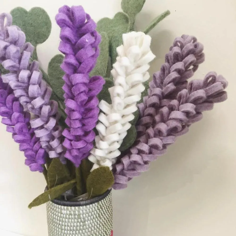 Felt Flower Stem - Lavender