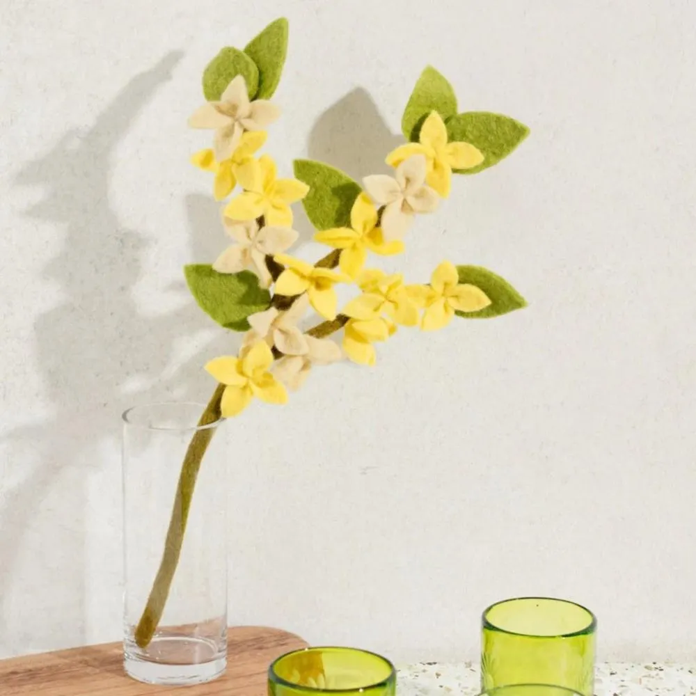 Felt Forsythia Flower Stem