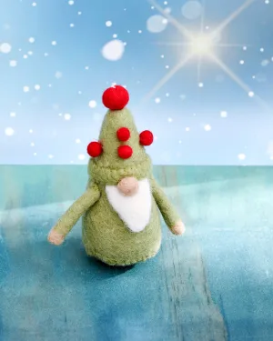 Felt Green Gnome Ornament