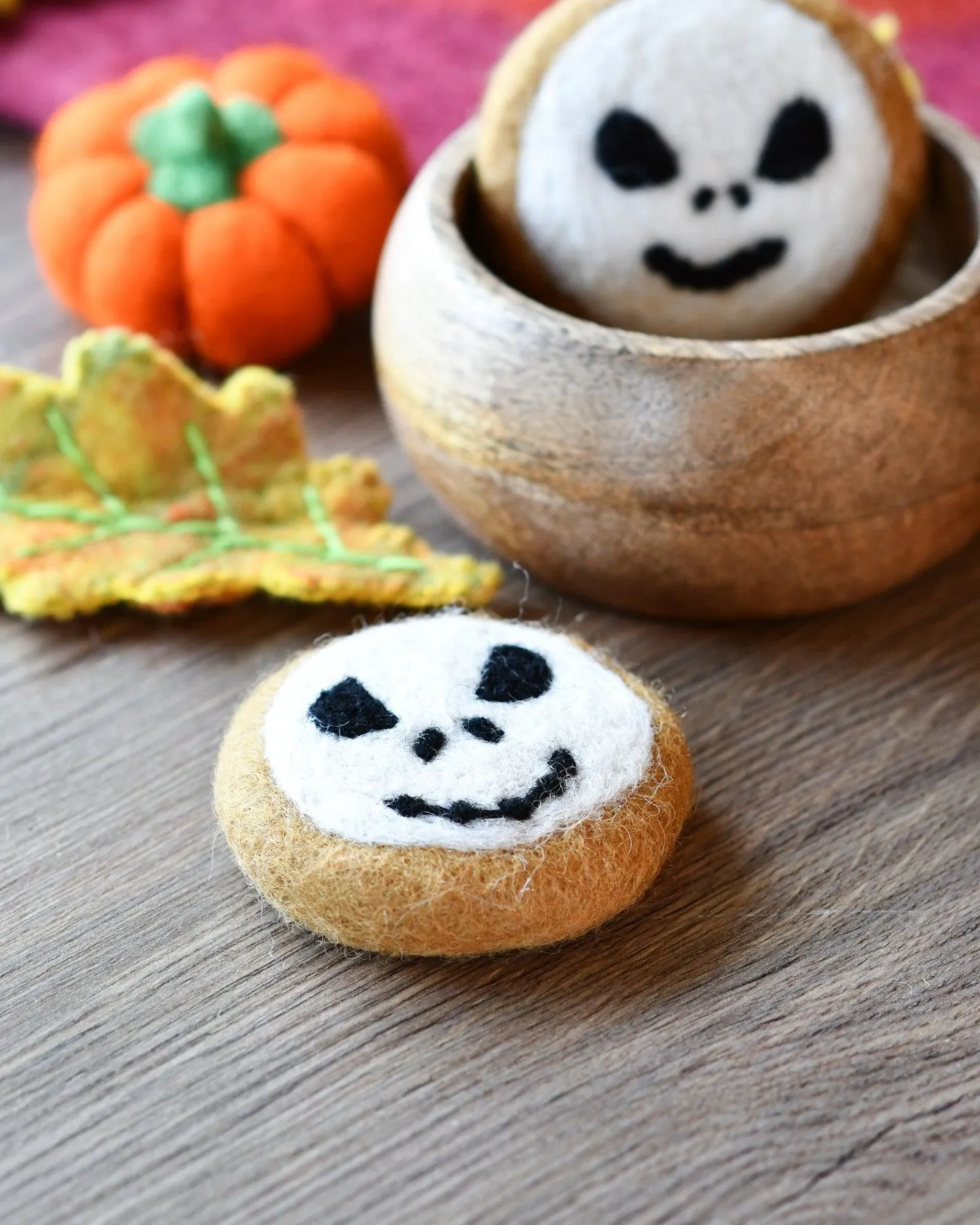 Felt Halloween Angry Skull Cookie