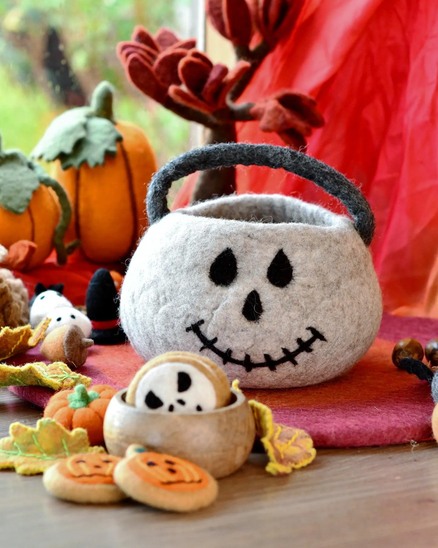 Felt Halloween Angry Skull Cookie