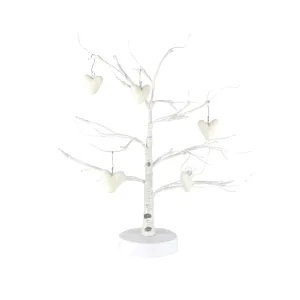Felt Heart Ornaments (White) Set of  5, New Zealand