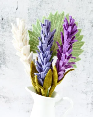 Felt Lavender Floral Bouquet - Lavender and Sun Palm Leaf