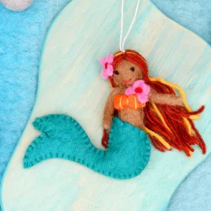 Felt Little Mermaid Hanging - Turquoise Tail