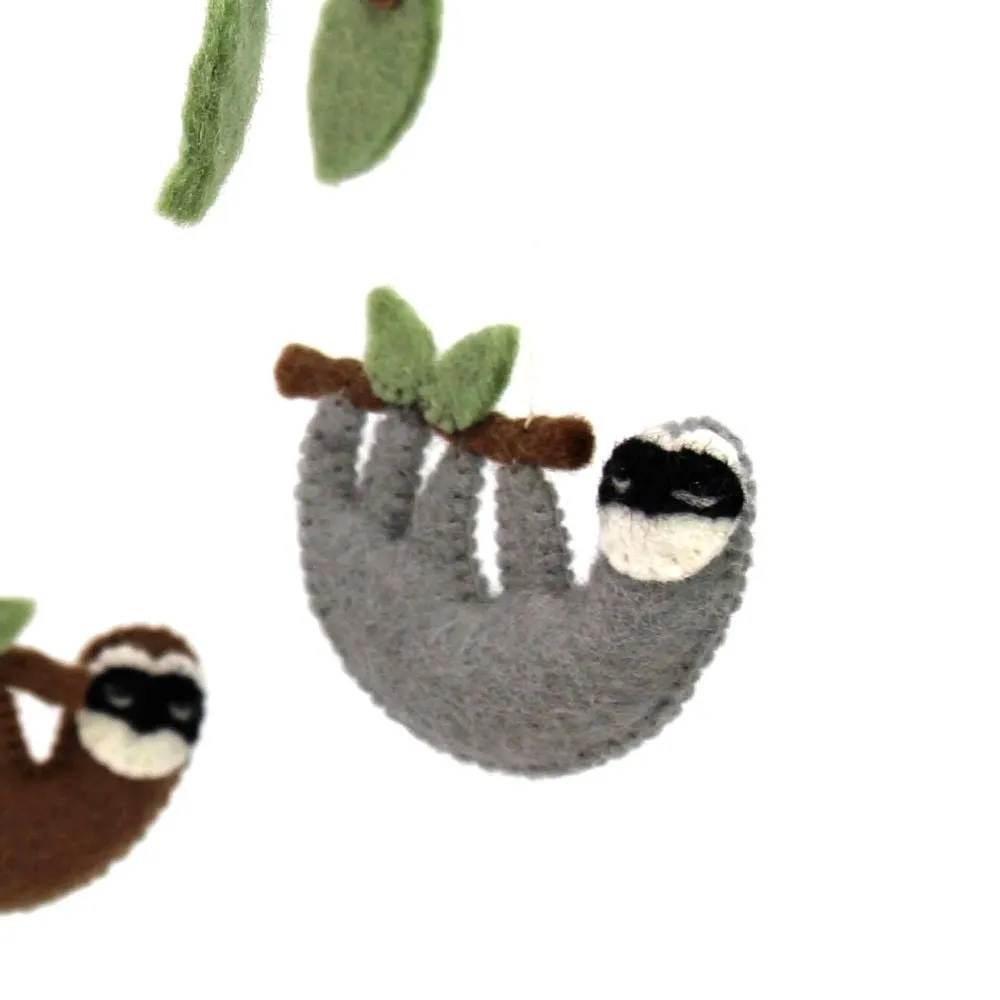 Felt Nursery Mobile - Sloths