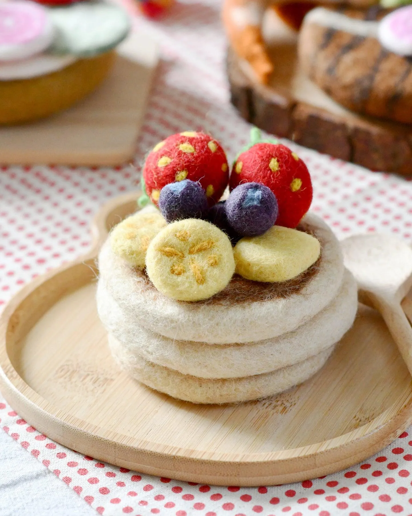 Felt Pancake Stack Play Food Set