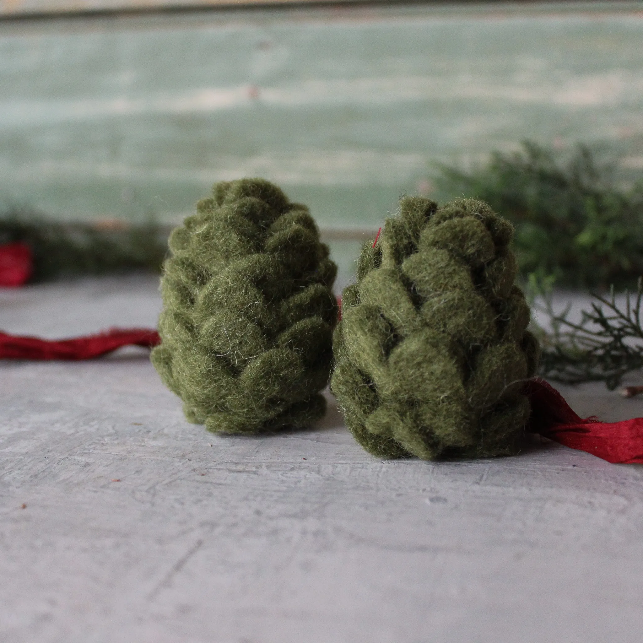 Felt Pine Cones