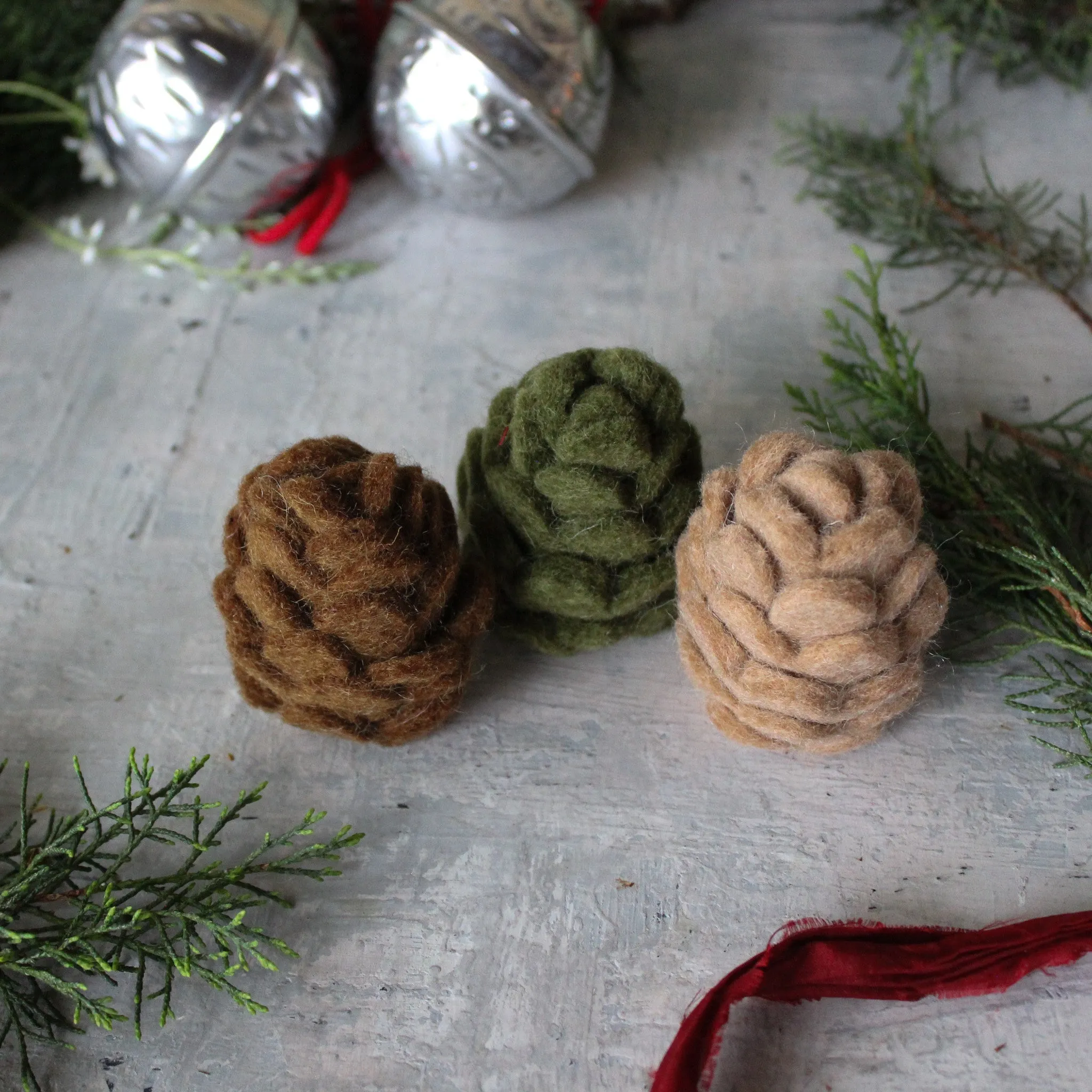 Felt Pine Cones