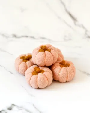 Felt Pumpkins (Coral Pink Coloured) - 5 Pumpkins