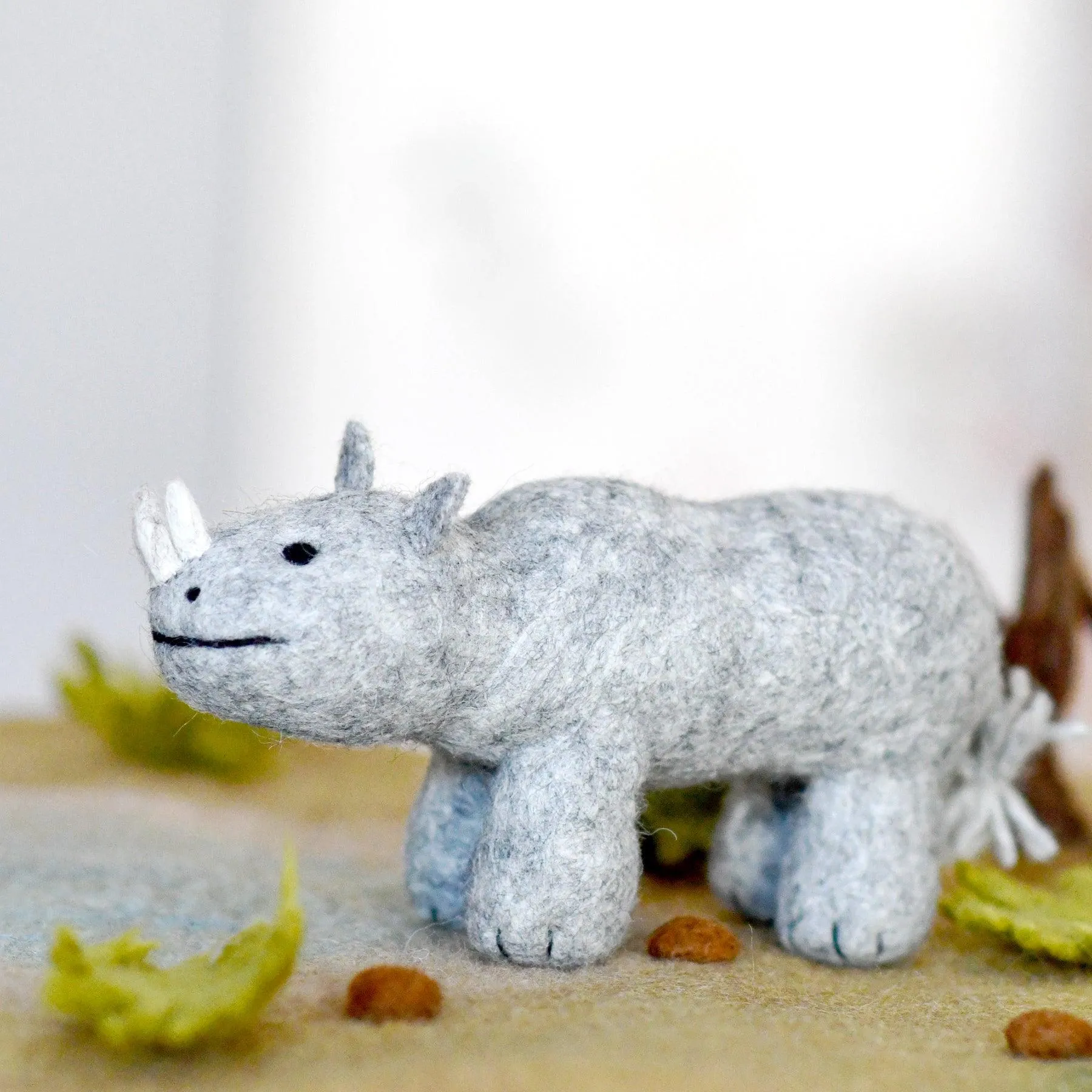 Felt Safari Rhino Toy