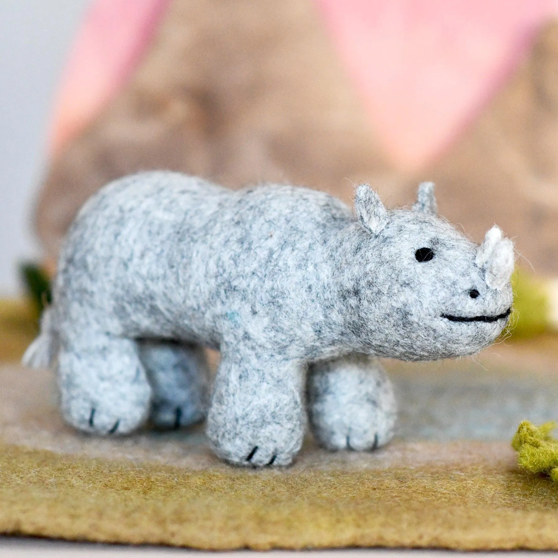 Felt Safari Rhino Toy
