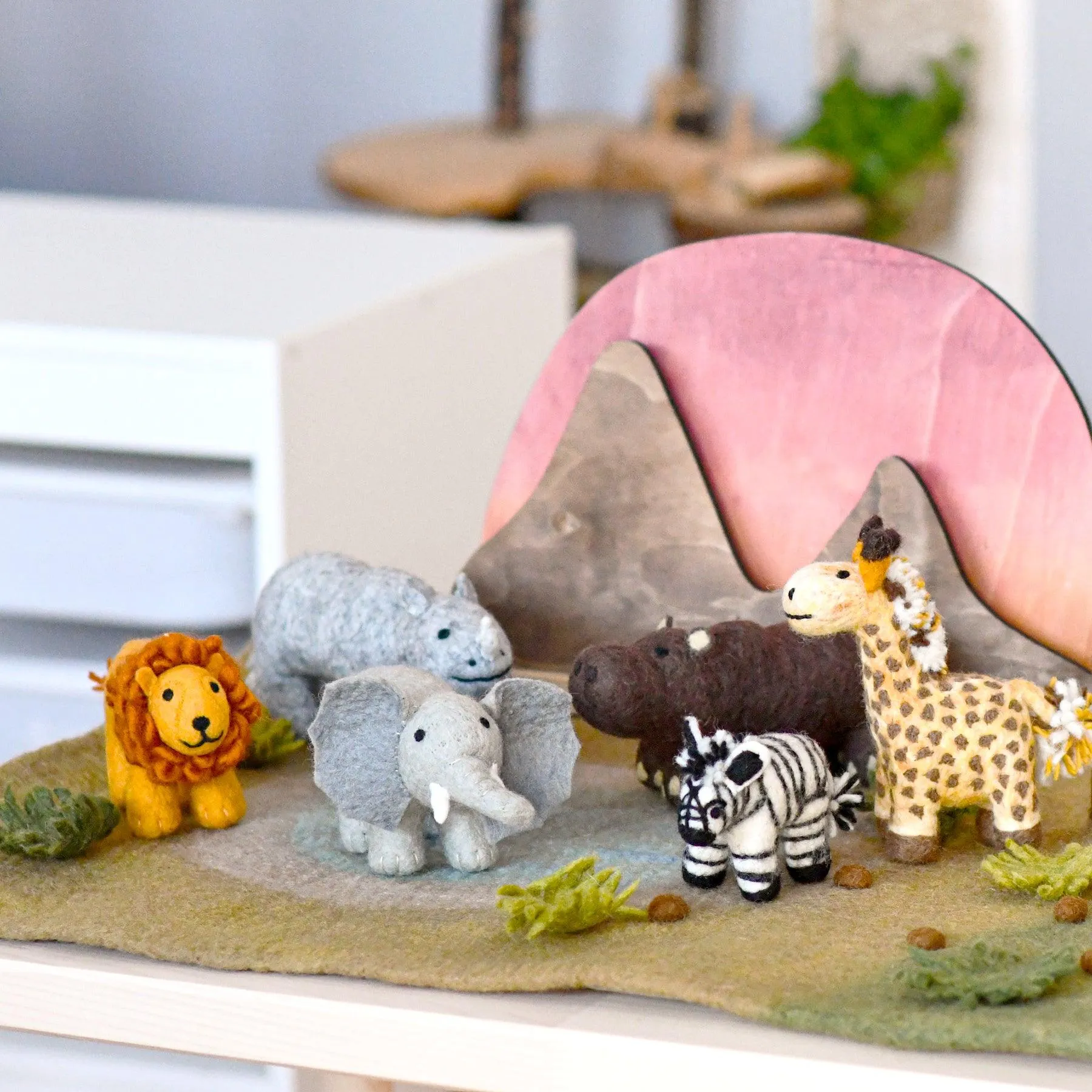 Felt Safari Rhino Toy